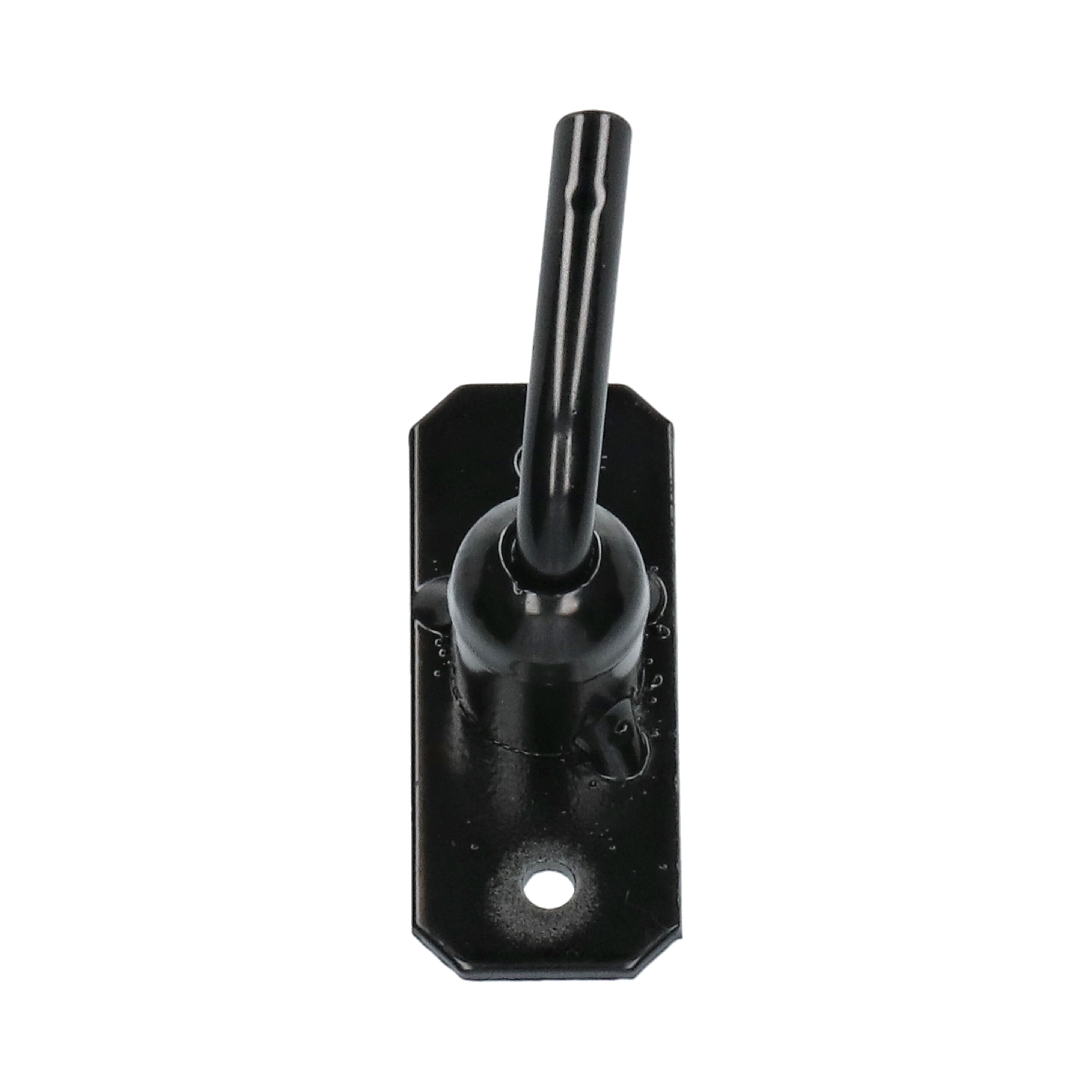Pommier trekgrendel met plaat - pen Ø 8 mm - zwart gelakt staal
