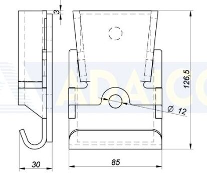 Rhiwa Quality CS pillar mounting - weld-on model - for CS pillar