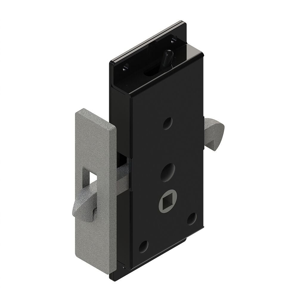 Rhiwa Quality sliding door lock - left - with blocking and flange - black EPD