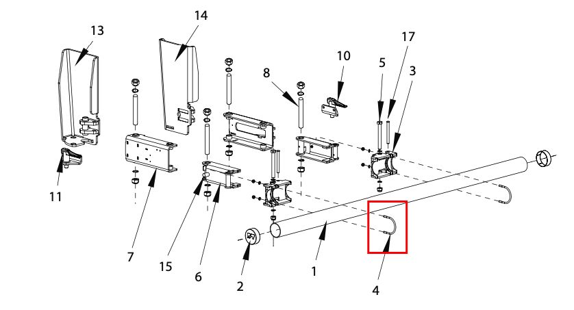 Pommier clamp - for bumper tube Ø 100 mm - R58-02