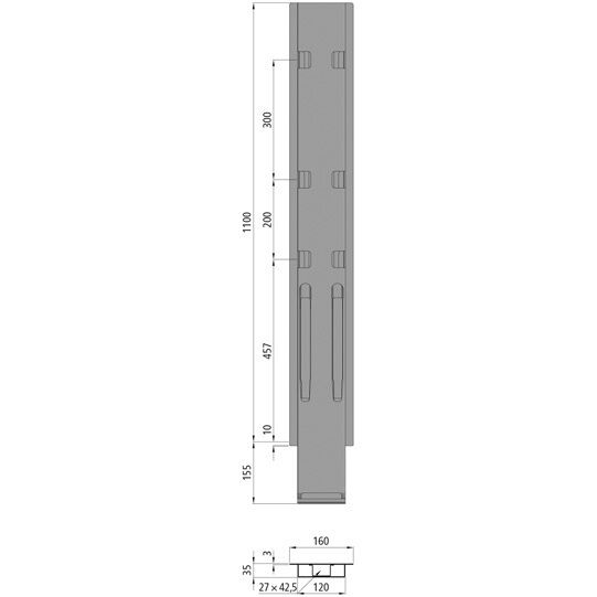 Kinnegrip K20 middenrong - 1100 mm - microZINQ® 5