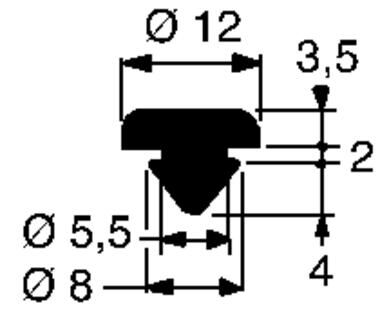 Pommier guard buffer Ø 12 mm - with plug - rubber