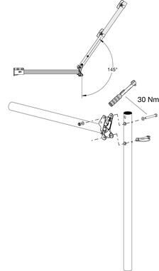 Pommier side protection support 950 mm high - foldable - galvanised