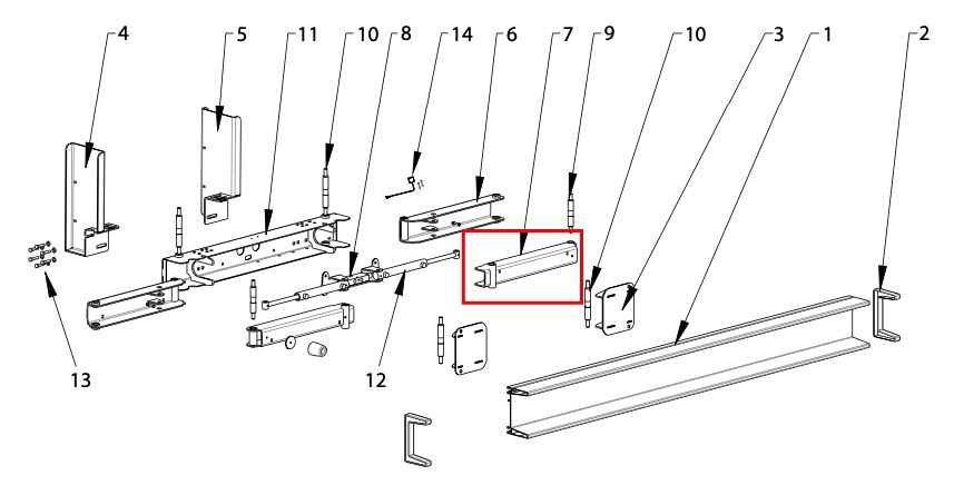 Pommier lower arm set - for XPAND horizontal retractable bumper 31 - R58-02