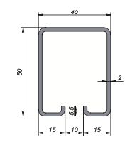 Rhiwa Quality dakrail 40 x 50 x 7000 mm - staal
