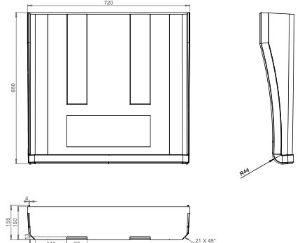 Parlok garde-boue vertical 720 x 670 mm (lxH) - PEHD
