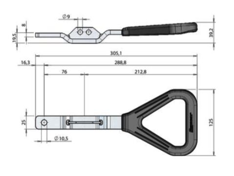 Pommier poignée Ergo - pour fermeture Ø 16 et Ø 22 mm - galvanisée