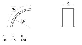 LAGO quarter mudguard Wheelmate - 670 x 800 x 670 mm (WxLxR)