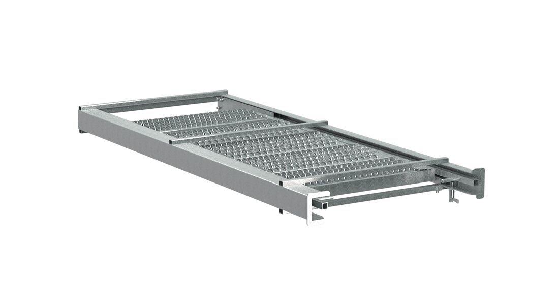 Takler pull out ladder - 4 steps - 1615 x 757 mm (LxW) - with handrail (left)
