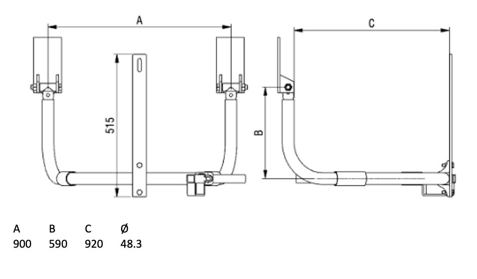 PWP spare tire carrier - for tire Ø 1080-1130 mm