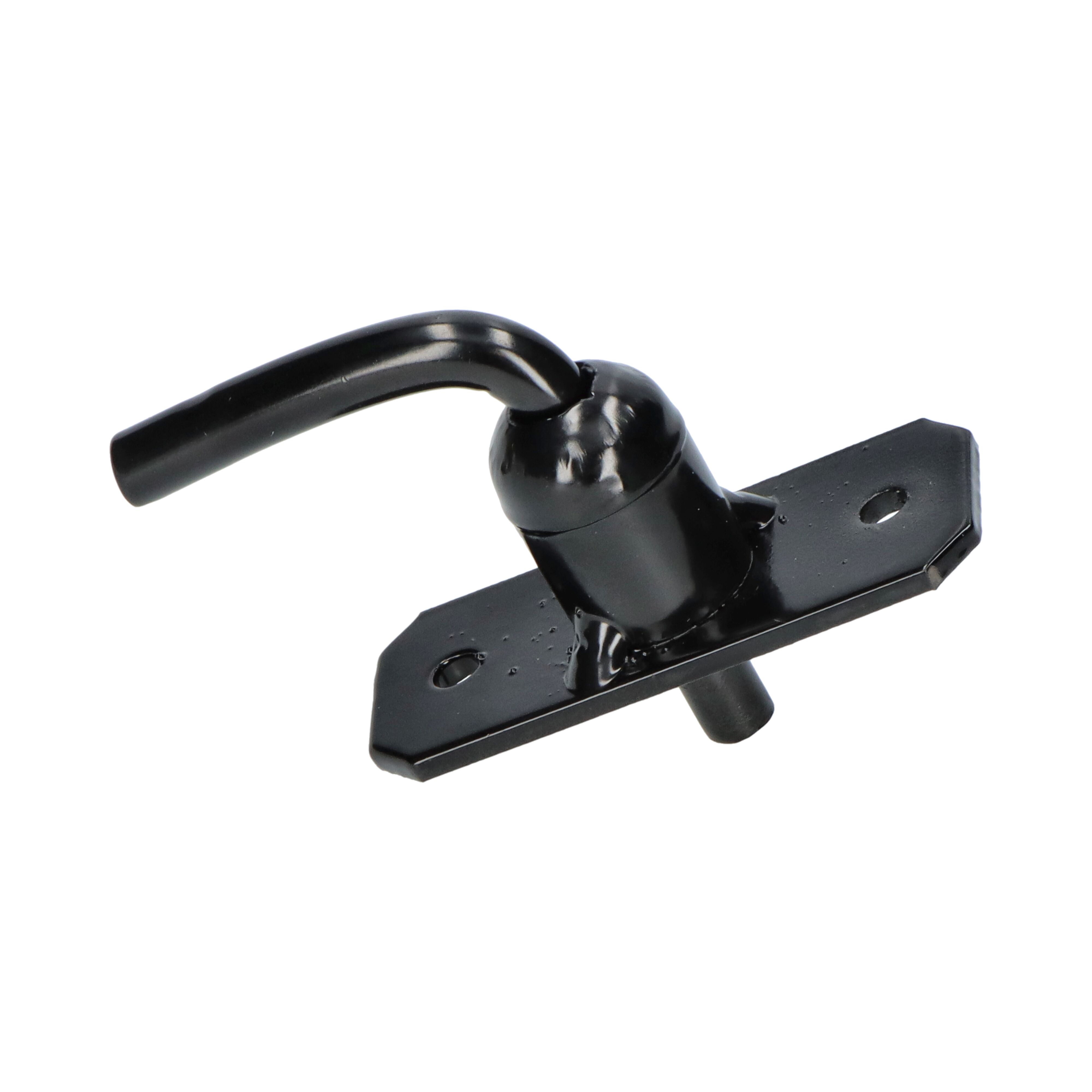 Pommier trekgrendel met plaat - pen Ø 8 mm - zwart gelakt staal