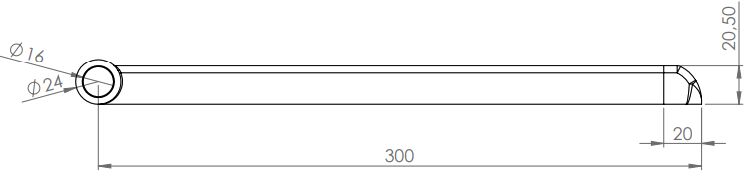 Rhiwa Quality M-profile hinge 300 mm - including end cap - zinc-plated