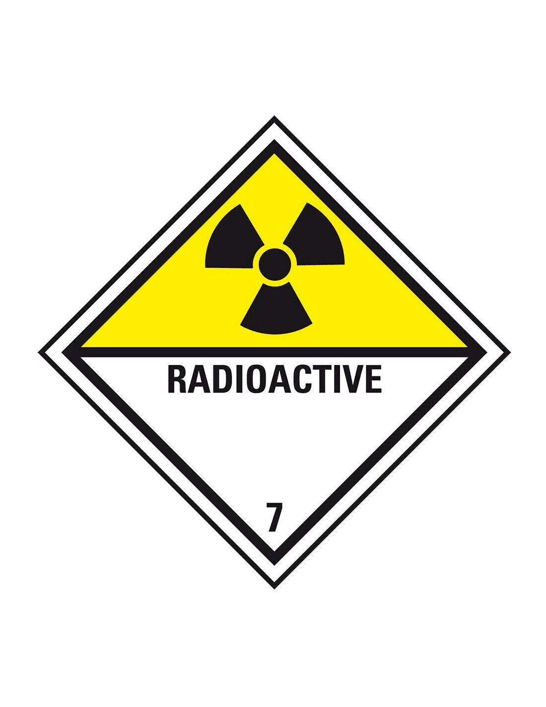 Rhiwa Quality hazard sign - radioactive class 7D - diagonal foldable - aluminum