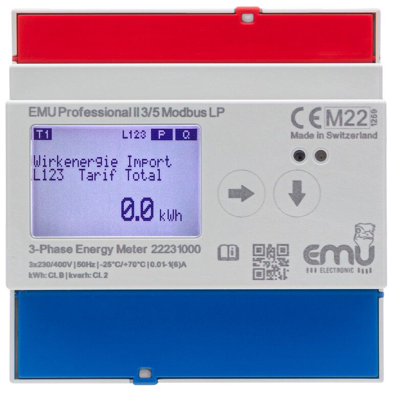 EMU 3-fase indirect kWh-meter Professional II 3/5 Modbus LP