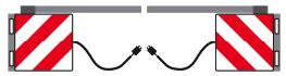 Rhiwa Quality lengte/breedte markeringsbord - set voorzijde links en rechts - met led
