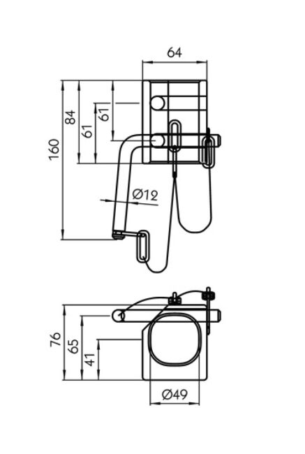 Rhiwa Quality holder for guide roll - with Ø 48 mm connection