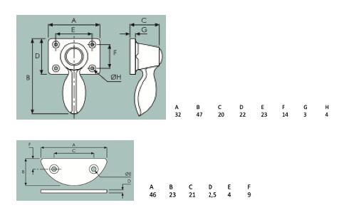 Rhiwa Quality turnbuckle lock - square/round - chrome-plated