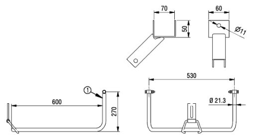 PWP reservewielhouder - voor Sprinter vanaf 2006 - voor band Ø 630-730 mm