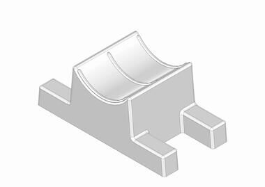 Pommier backing plate - for rod guide locking Ø 16 mm - plastic