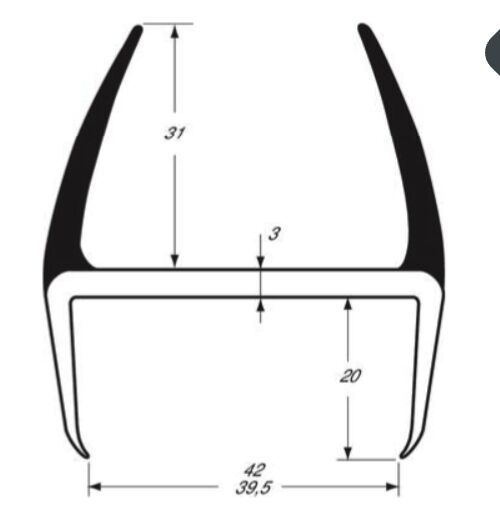 Pommier profil de porte conteneur 42 mm - gris - 5 mètres