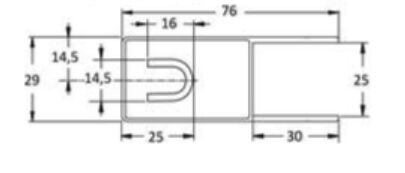 Pommier side board closure - left - lenght 410 mm - aluminum profile