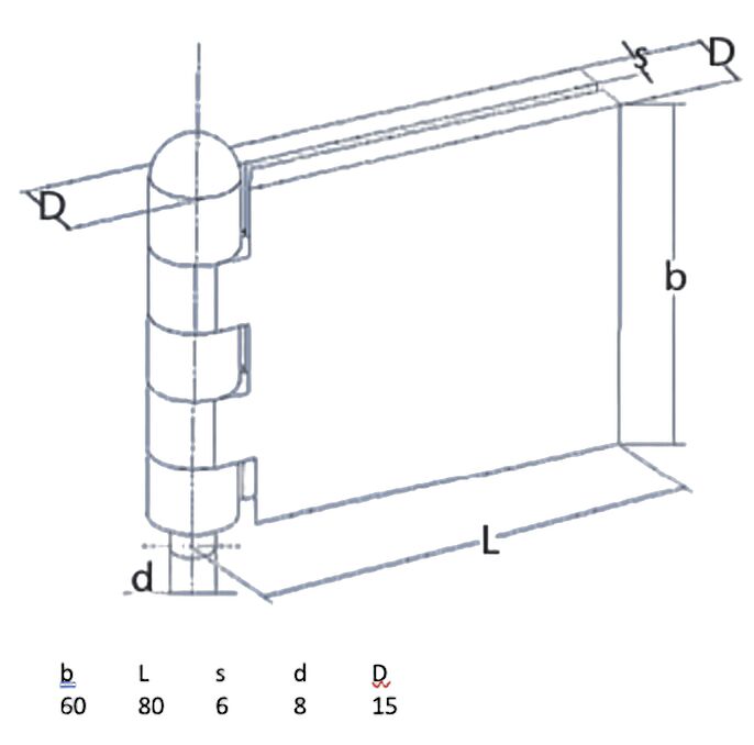 Rhiwa Quality portierscharnier 60 x 80 x 6 mm (BxLxD) - pen Ø 8 mm - blank staal