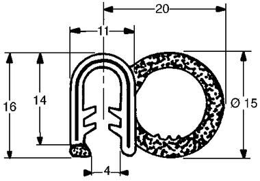 Pommier band clamp with ball - clamp range 4 mm - height 14 mm - roll 50 meter
