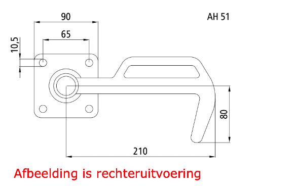Rhiwa Quality hook no. 3 - left - with bracket - zinc-plated
