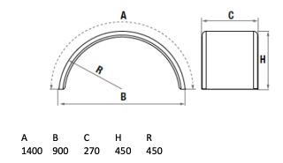 LAGO spatscherm Wheelmate - 270 x 900 mm (BxSpw)