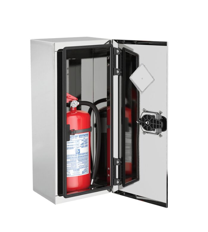 Bawer brandblusserbox - voor blusser Ø 160 mm - gepolijst RVS 