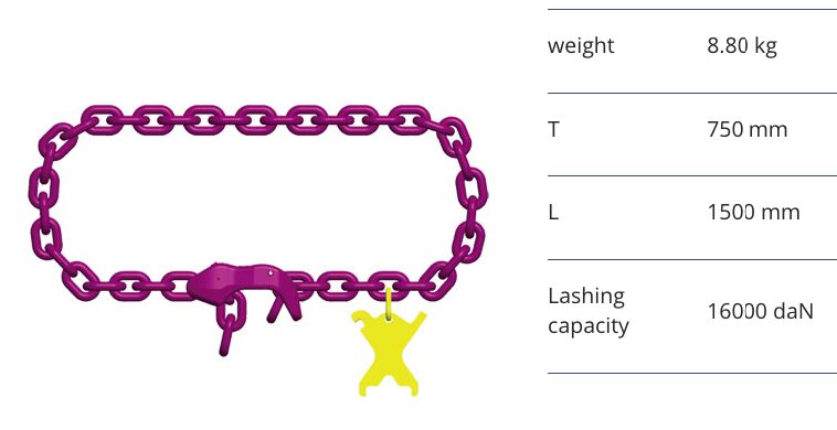 RUD ICE-Lashing chain VSK-KK-13 - LC 16000 daN - length 1500 mm