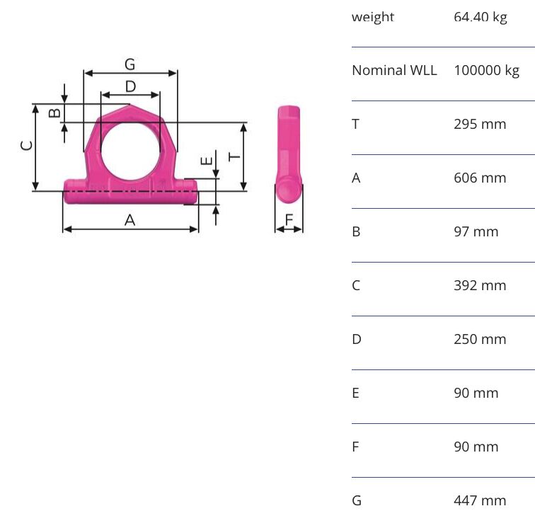 RUD lifting ring VRL-FIX - 100t - octagon shape - for VRBS-FIX and VRBK-FIX