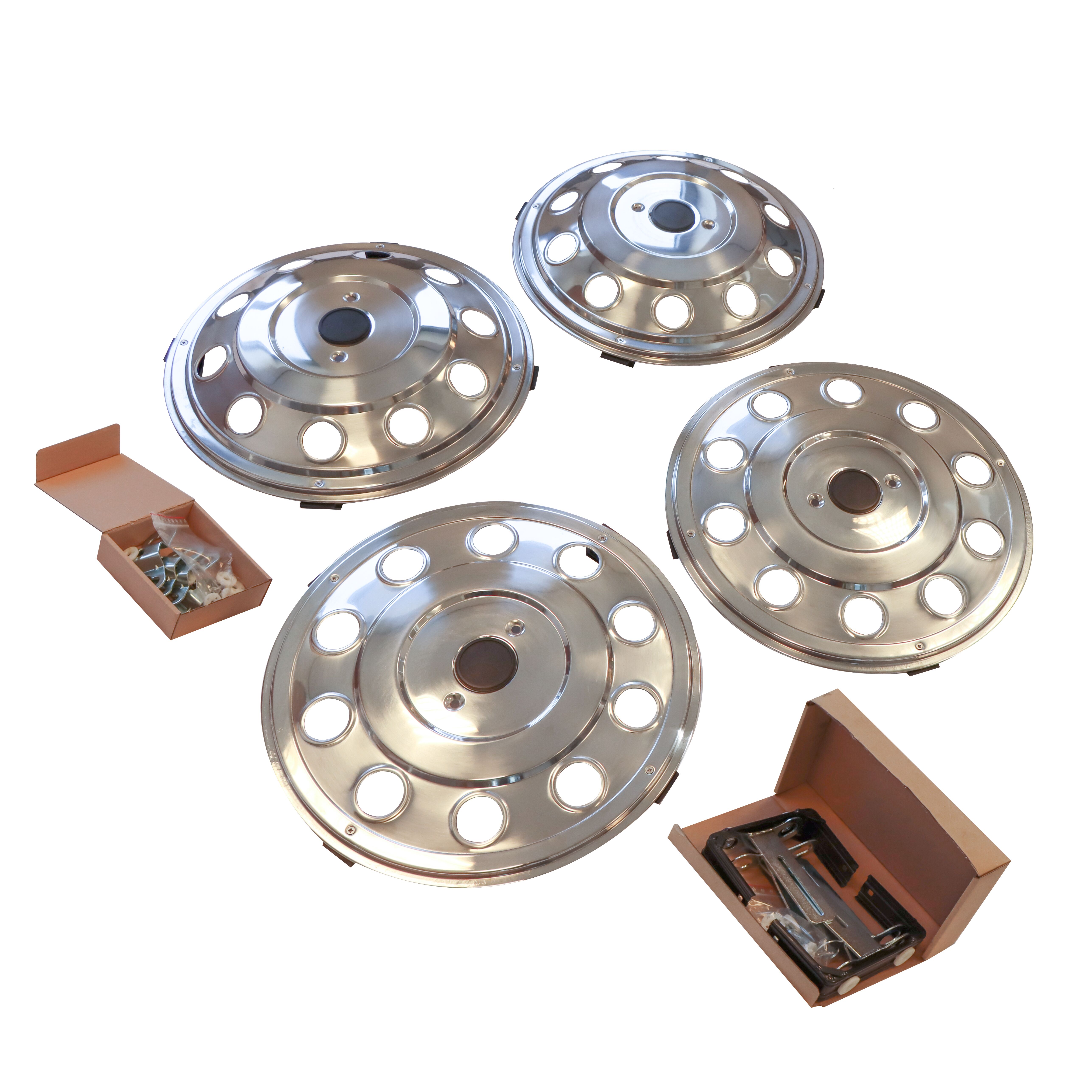 Rhiwa Quality wieldop set Rally 16 Inch - gepolijst RVS