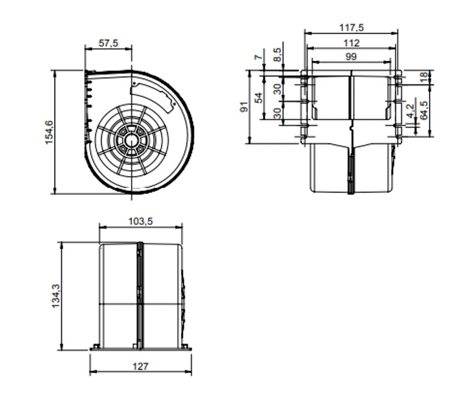 Rhiwa Quality ventilateur centrifuge 24V