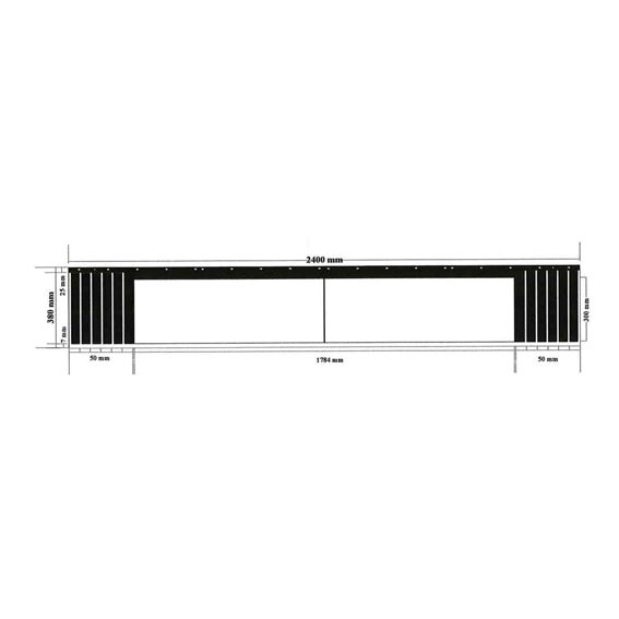 Rhiwa Quality mudflap 2400 x 380 mm - 2-parts - neutral - incl. mounting material