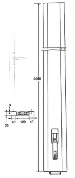 Pommier curtain sider pillar fixed - 2950 mm - without pillar mounting