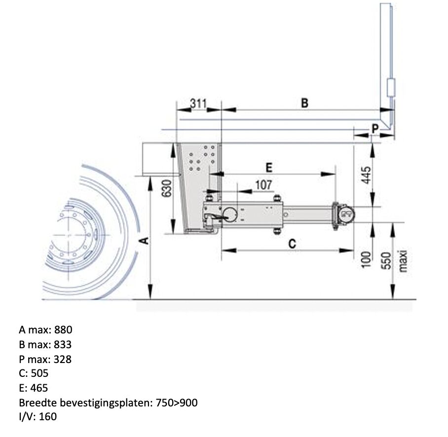 Pommier bumper BAB - manual horizontal retractable - stroke 505 mm - R58-02