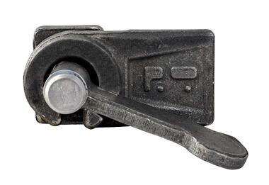 Pommier fermeture porte de cadenas - 65 x 35 mm - gauche - acier brut