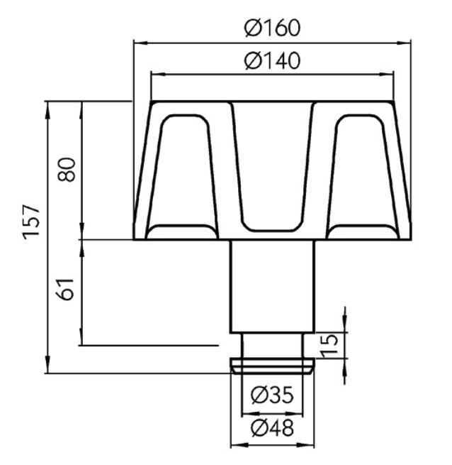 Rhiwa Quality geleide rol Ø 160 mm - zonder rand - verzinkt