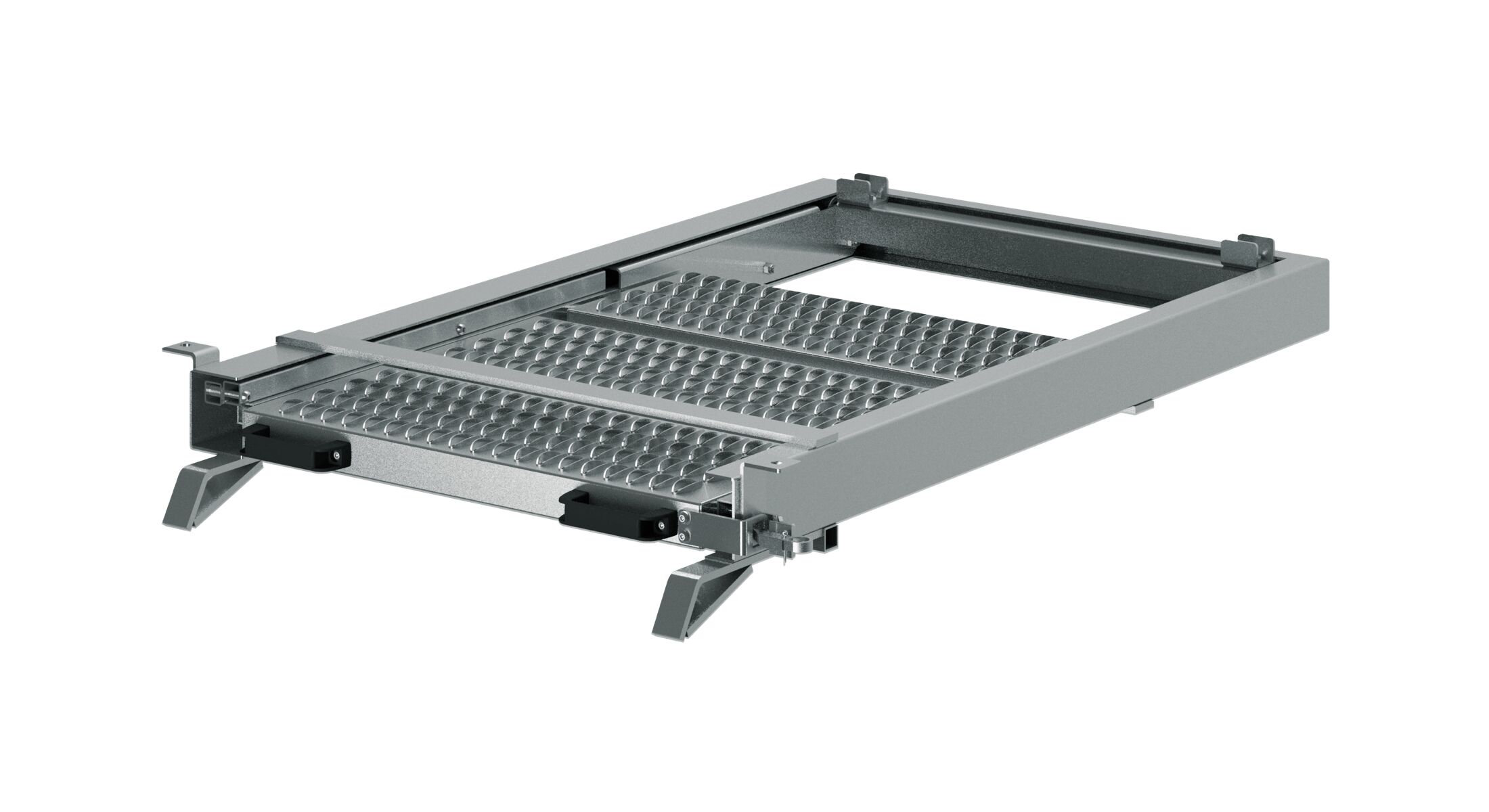 Takler trap uittrekbaar - 3 treden - 1300 x 750 mm (LxB) - met handrail (links)