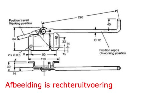 Pommier deurvastzetter - links - RVS