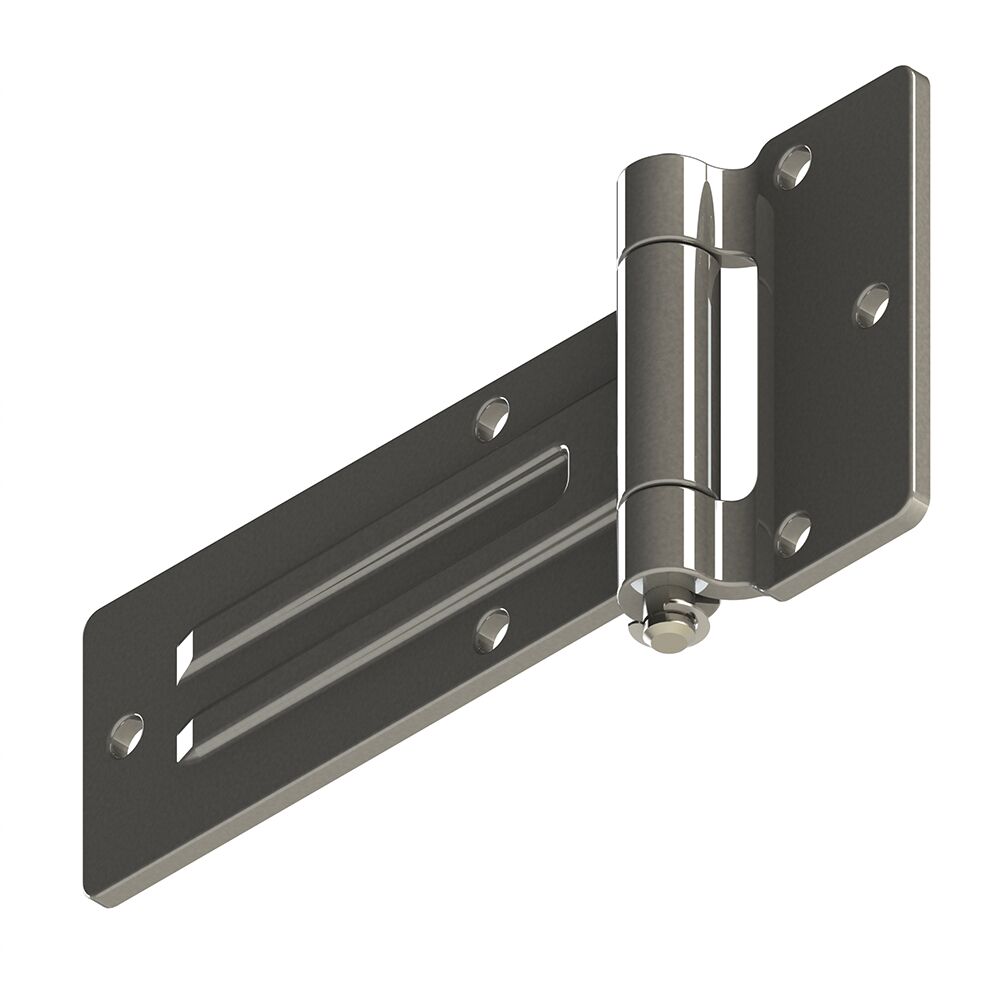 Pommier charnière de porte latérale plaque 165 mm - axe amovible - plus inoxydable