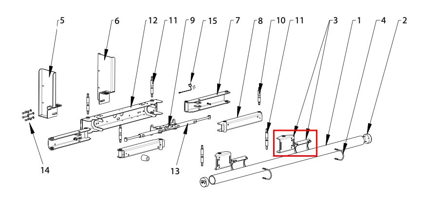 Pommier tube holder - for XPAND bumper - R58-02