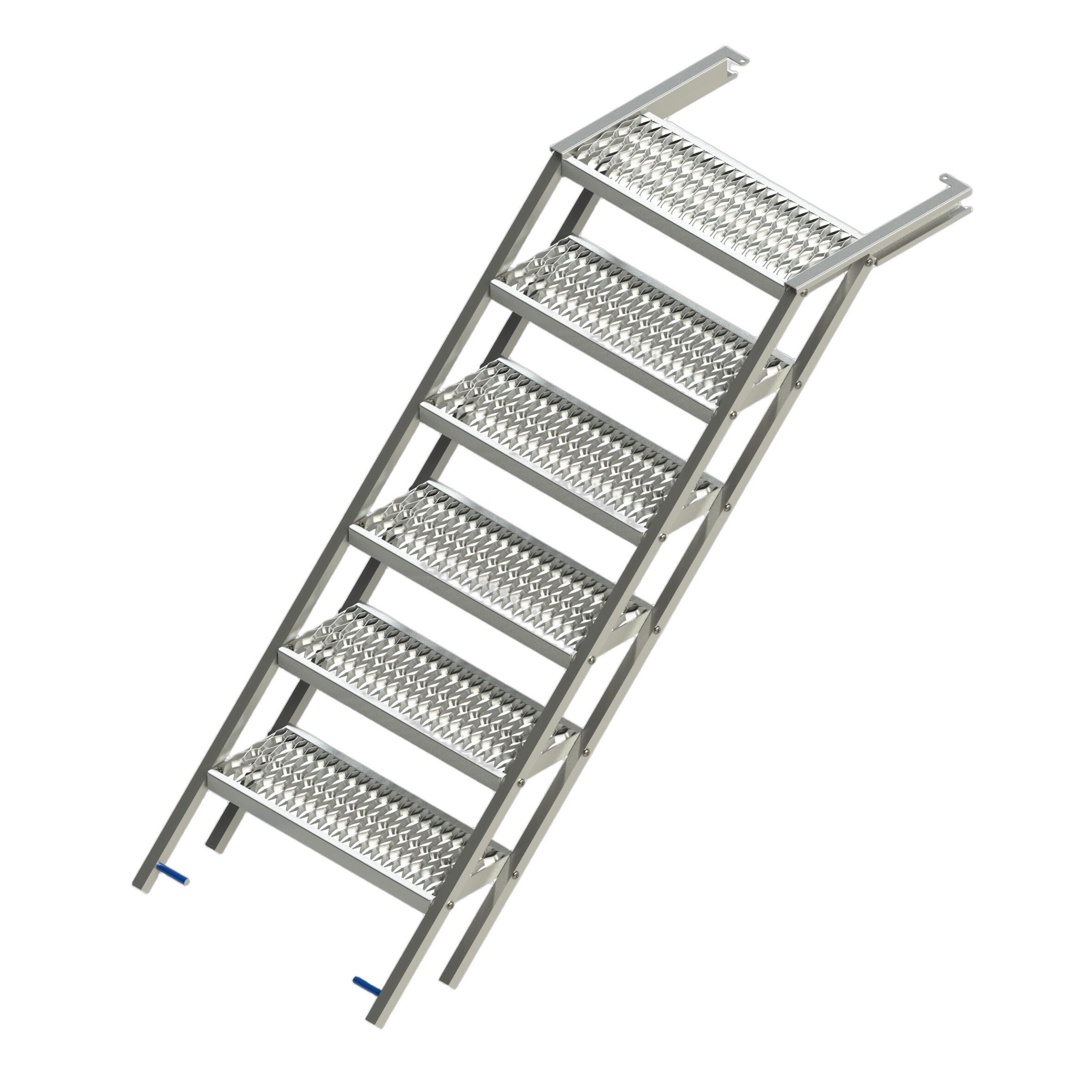PWP marche escamotable - 6 marches - 2185 x 825 mm (Lxl) - galvanisée à chaud