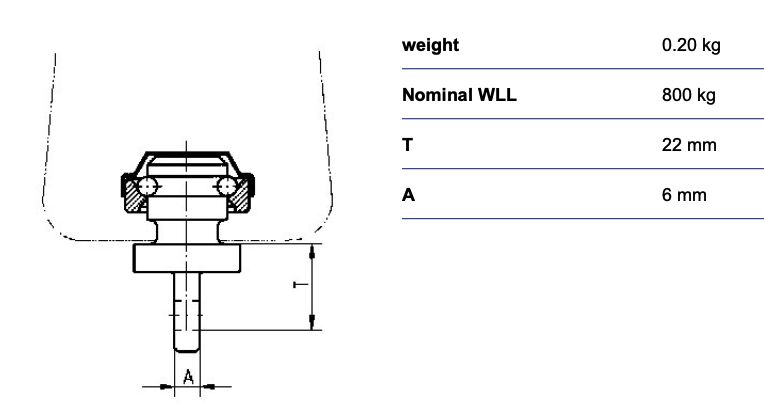 RUD swivel adapter for hoists HWA-6-DK-800