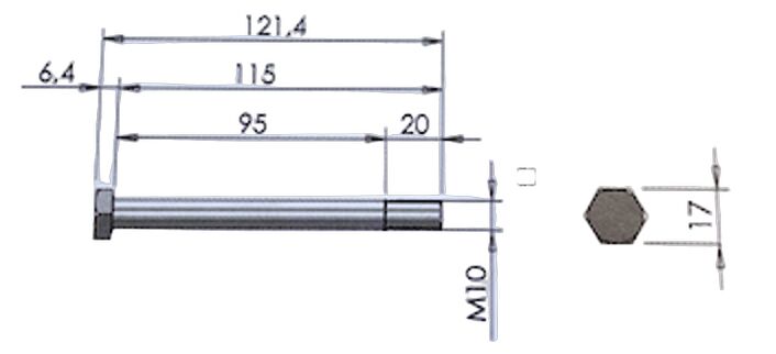 Pommier hinge pin - for hinge plate trestle width 88 mm - zinc-plated