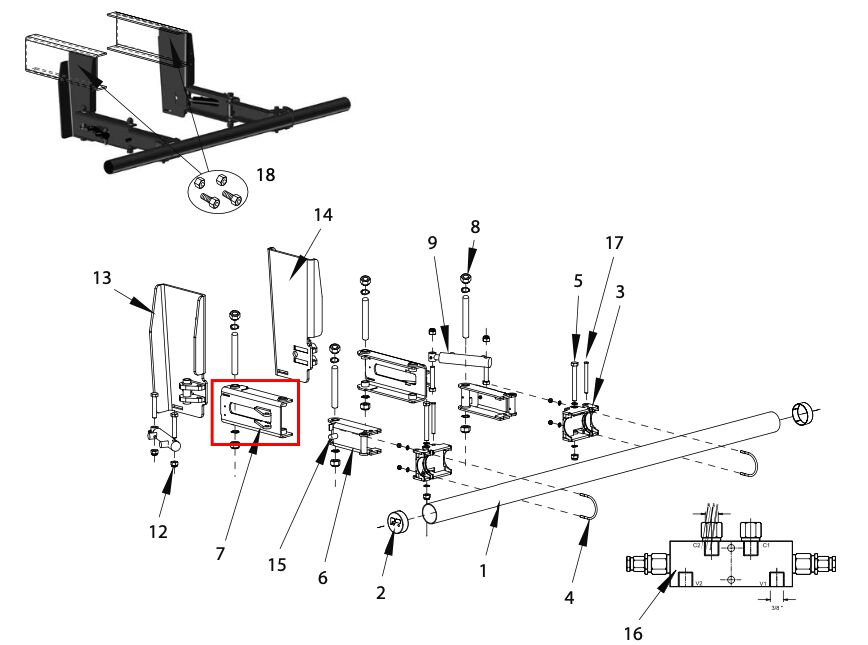 Pommier upper arm - for bumper 2911434 - R58-02