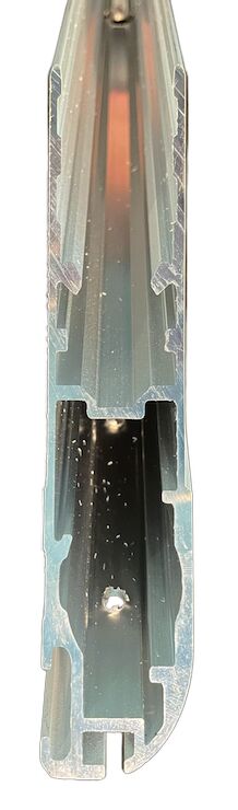 PWP edge profile 25 mm - upper right - 1244 mm long - ral 9010