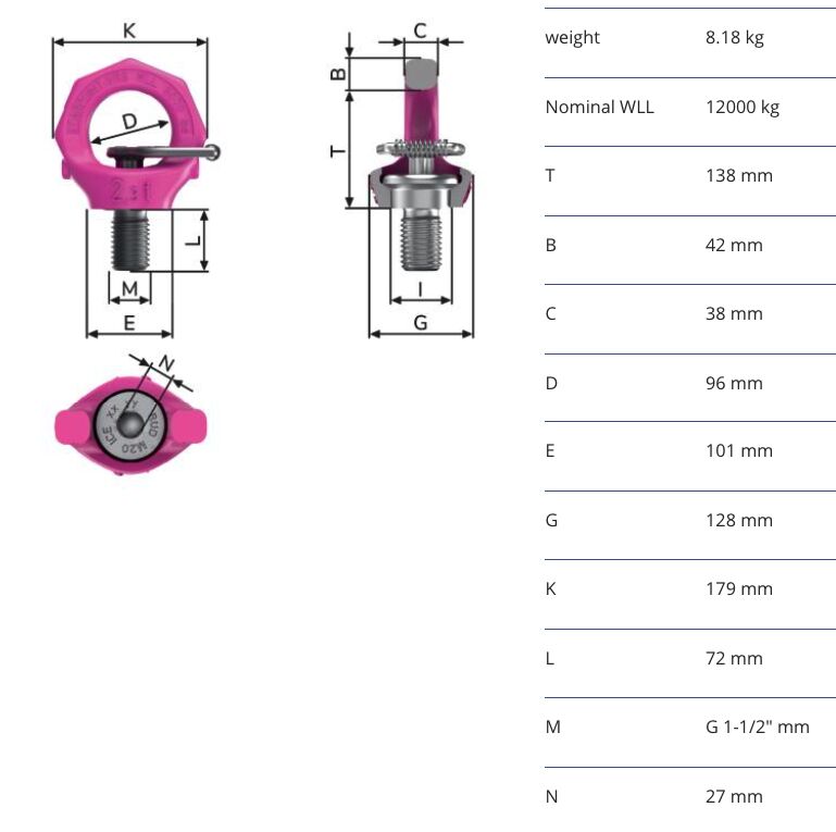 RUD starpoint VRS-F - 12t - G1-1/2" - met ster sleutel