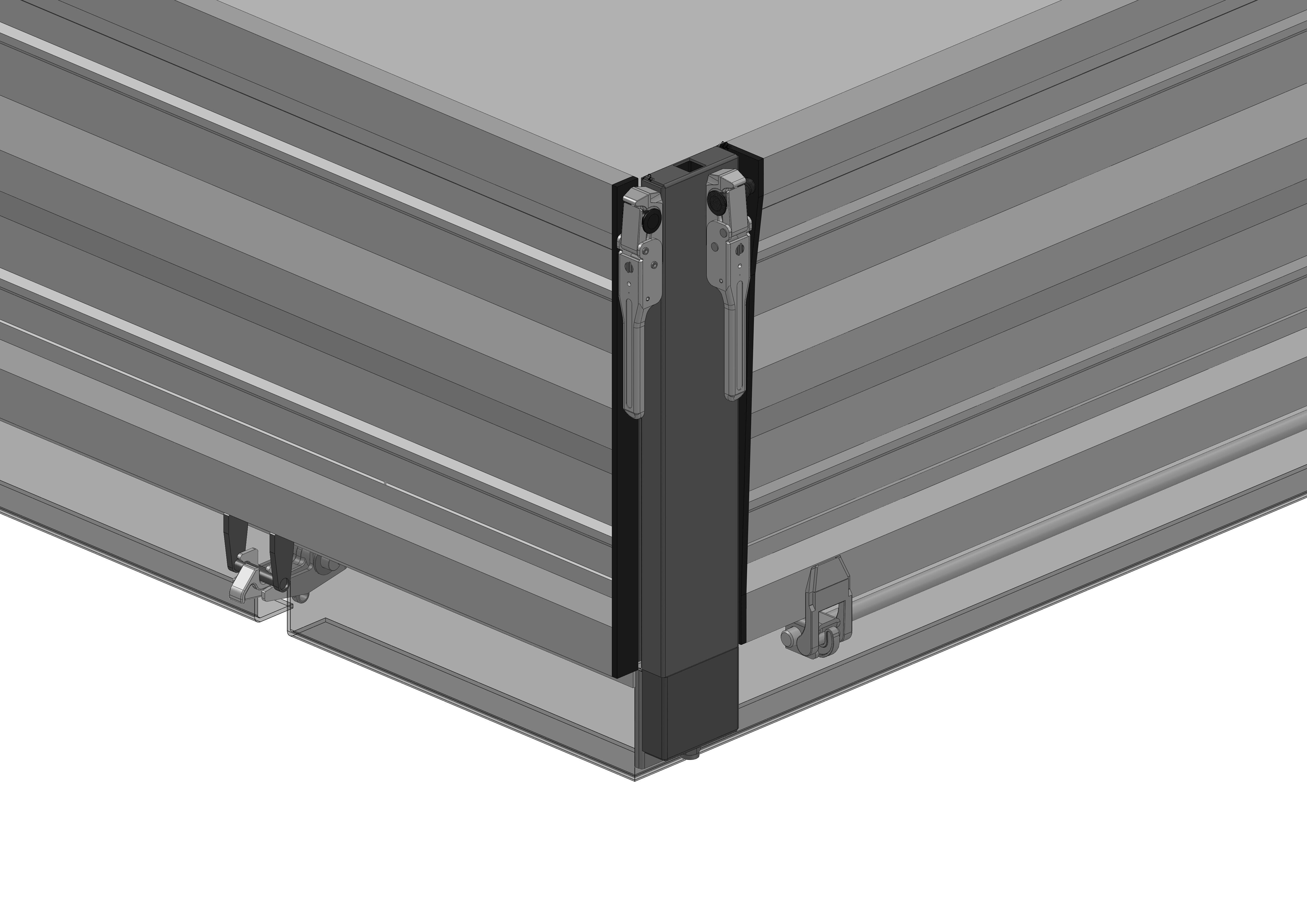 Rhiwa Quality external lock side board - right - plain steel
